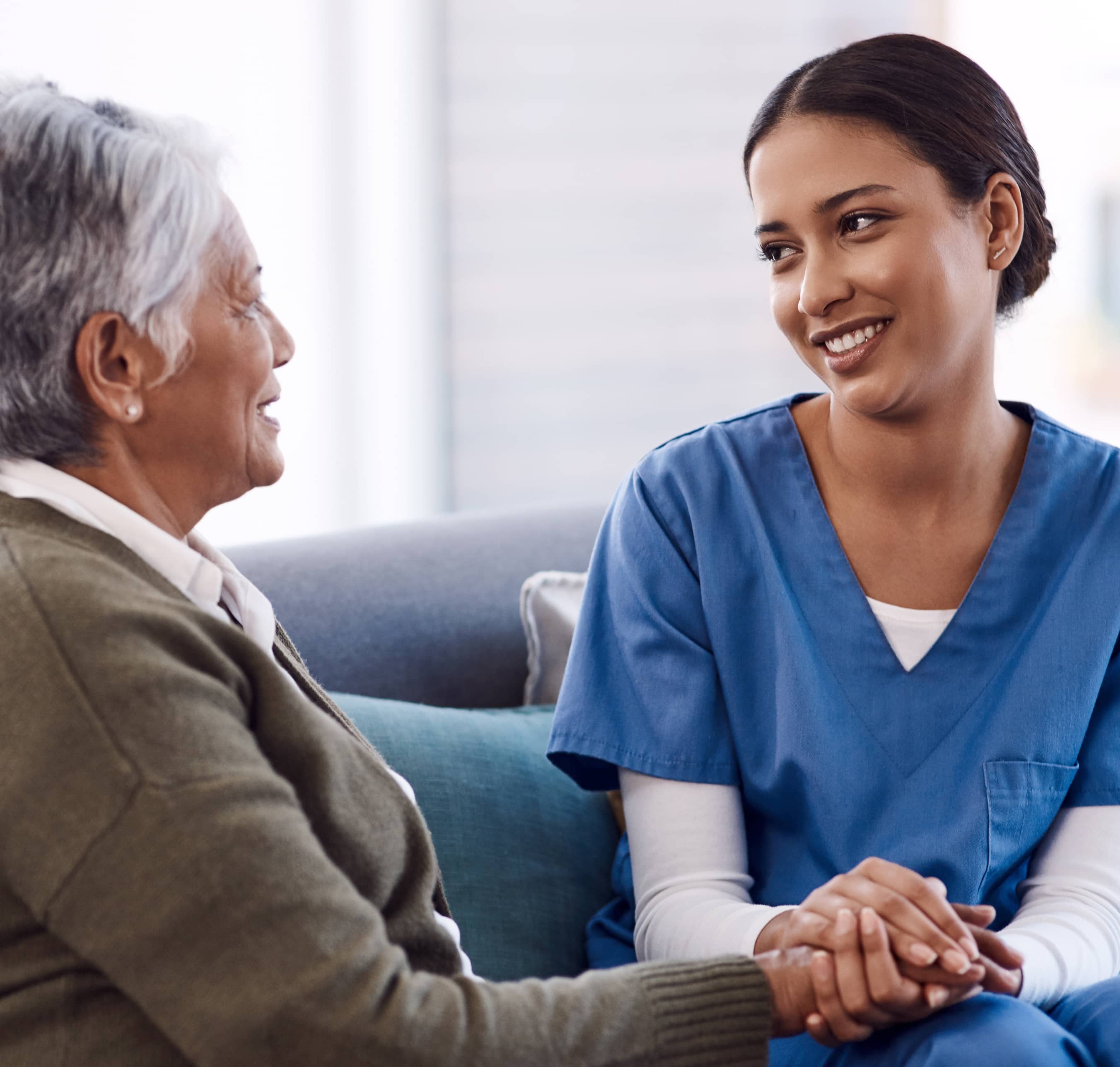 Female nurse talking to patient