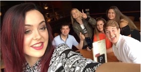 Tilley and a group of friends, including Josh