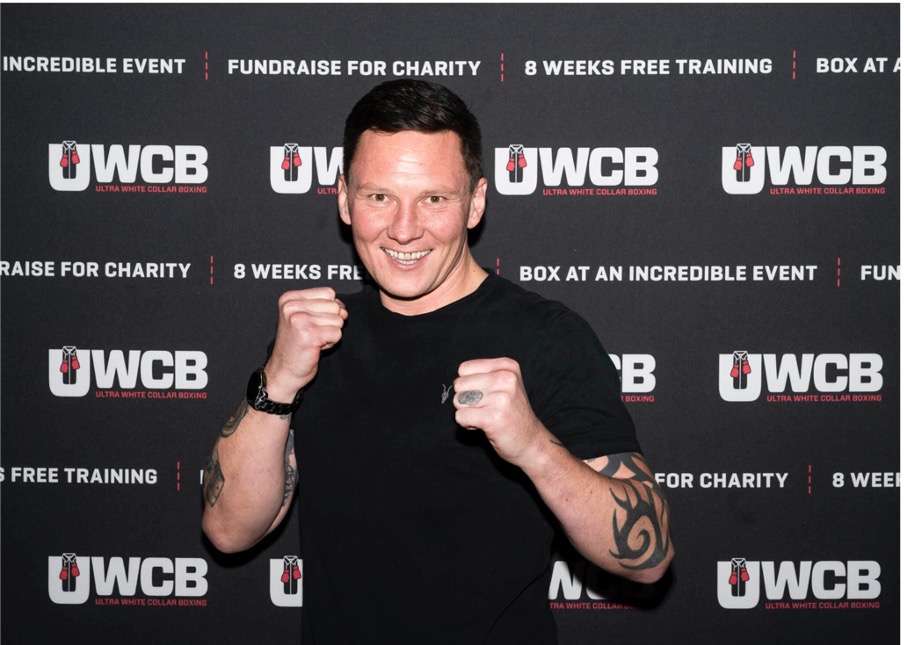 Dan Arnold at a Ultra white Collar Boxing Event