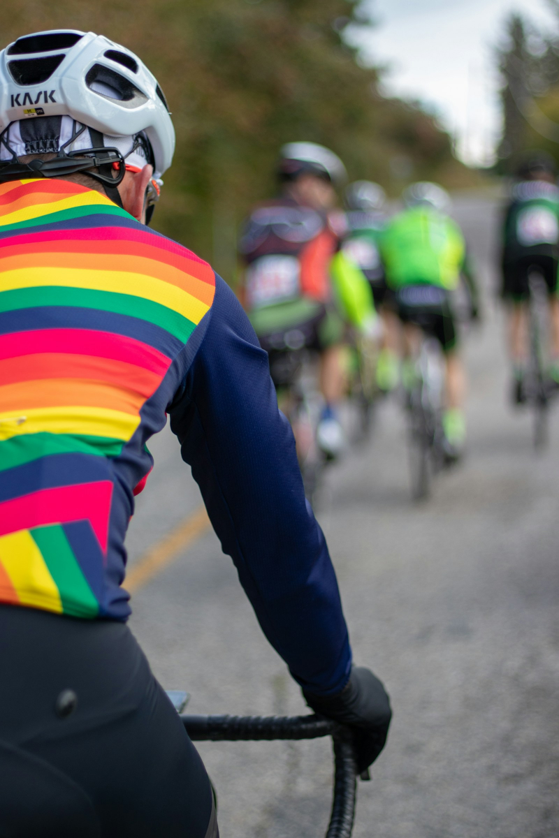 Cyclist in road race