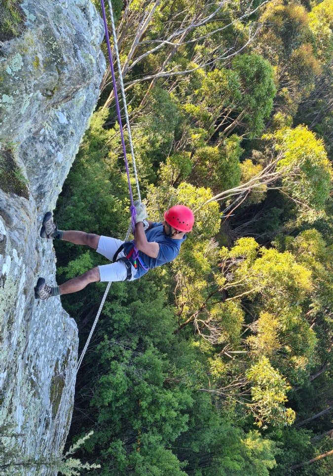 Person rock climbing