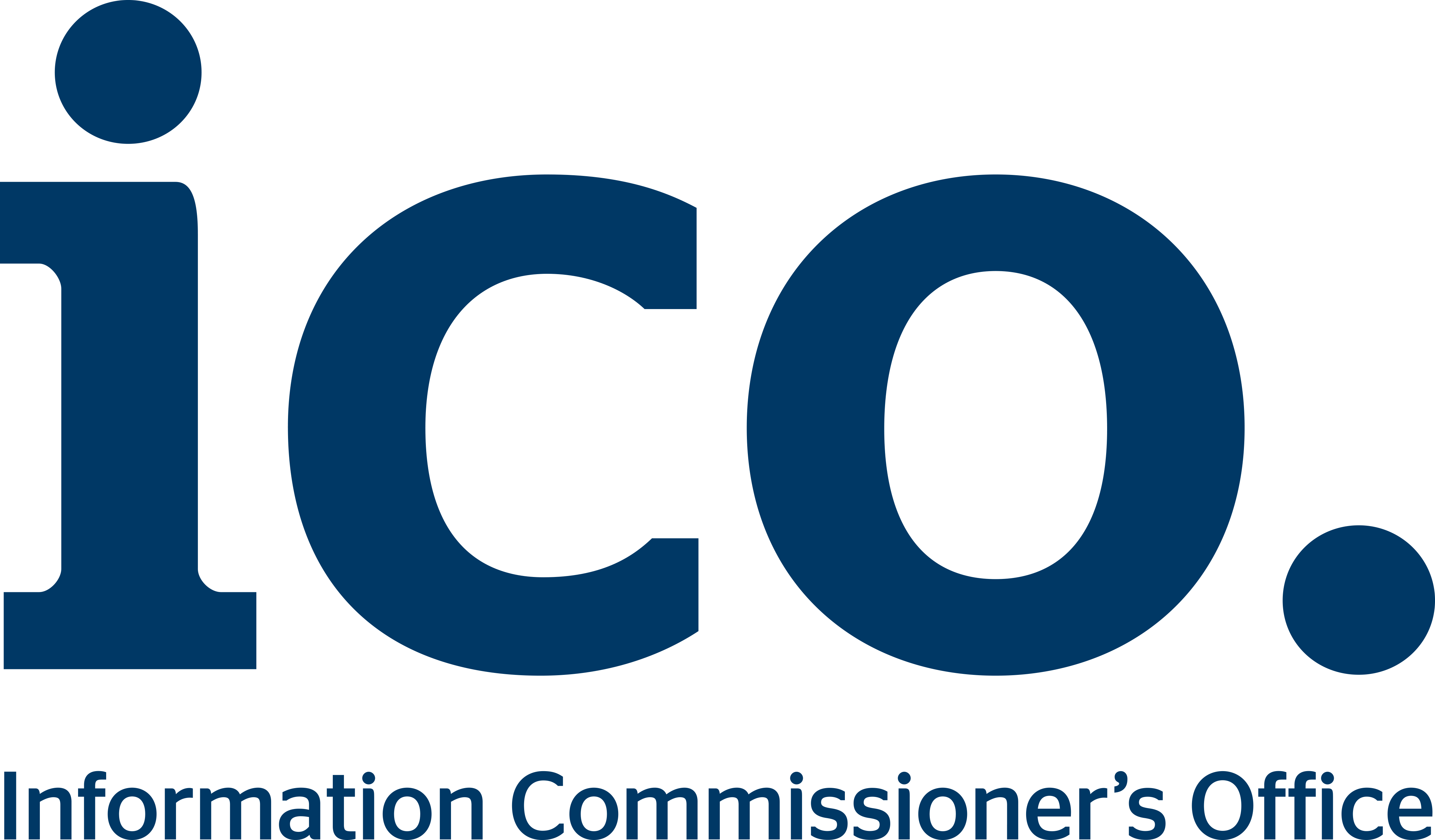 Logo with large lowercase letters 'ico.' above the text 'Information Commissioner's Office' in blue.